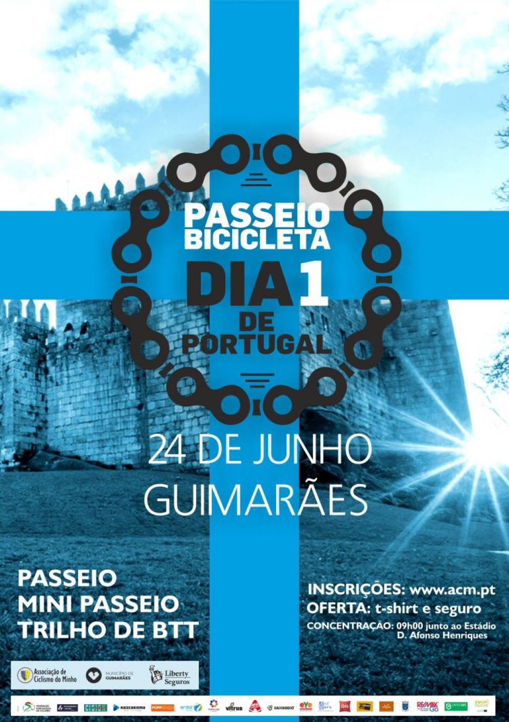 Passeio de Bicicleta Dia 1 de Portugal (Guimarães, 24 de junho)