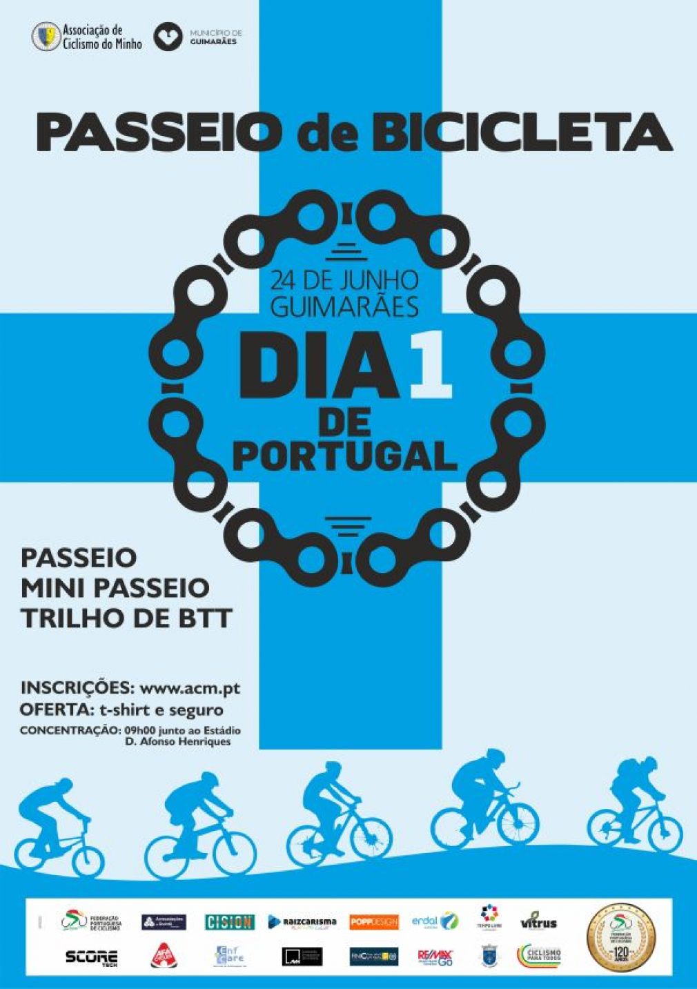 Passeio de Bicicleta Dia 1 de Portugal (Guimarães, 24 de junho)